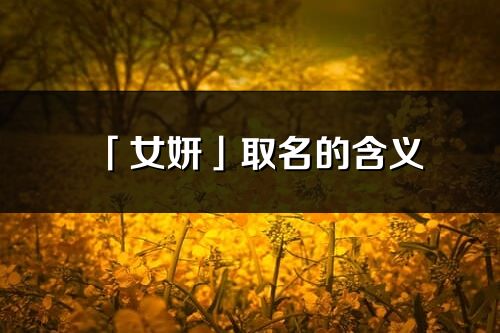 「女妍」取名的含義_女妍名字寓意解釋