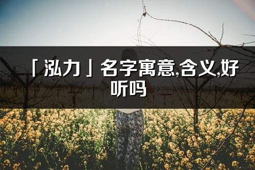 「泓力」名字寓意,含義,好聽嗎_泓力名字分析打分