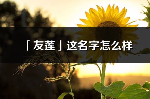 「友蓮」這名字怎么樣_友蓮的名字解釋