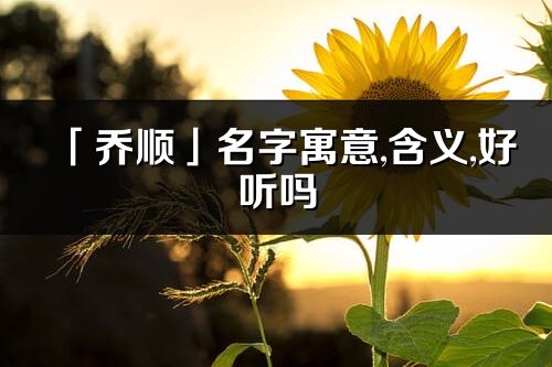 「喬順」名字寓意,含義,好聽嗎_喬順名字分析打分