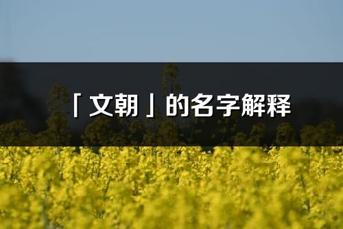 「文朝」的名字解釋_文朝含義分析