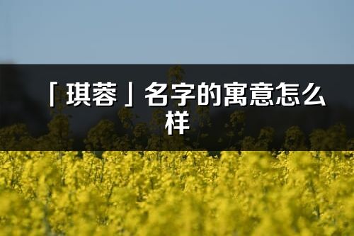 「琪蓉」名字的寓意怎么樣_琪蓉的出處