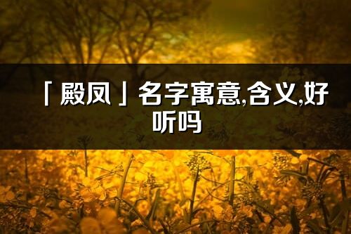 「殿鳳」名字寓意,含義,好聽嗎_殿鳳名字分析打分