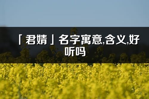 「君婧」名字寓意,含義,好聽嗎_君婧名字分析打分