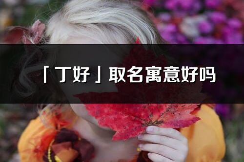 「丁好」取名寓意好嗎_丁好名字含義及寓意