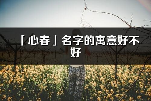 「心春」名字的寓意好不好_心春含義分析
