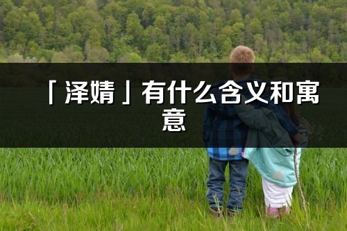「澤婧」有什么含義和寓意_澤婧名字的出處與意思