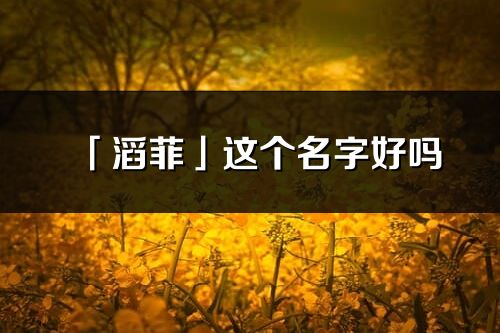 「滔菲」這個名字好嗎_滔菲名字寓意,含義