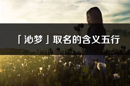 「沁夢」取名的含義五行_沁夢名字寓意解釋