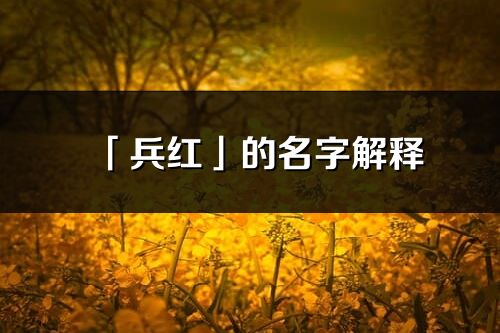 「兵紅」的名字解釋_兵紅含義分析