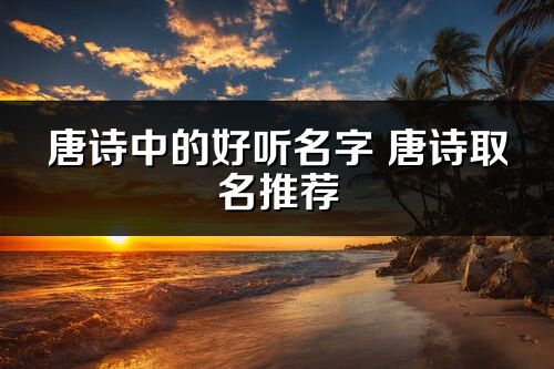唐詩(shī)中的好聽(tīng)名字 唐詩(shī)取名推薦
