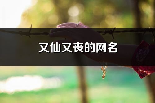 又仙又喪的網名(共90個)