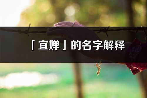 「宜嬋」的名字解釋_宜嬋含義分析