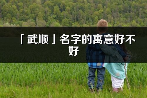 「武順」名字的寓意好不好_武順含義分析