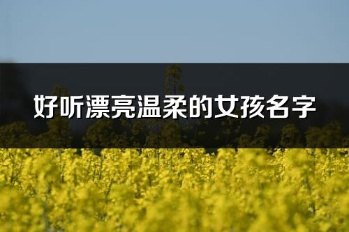 好聽漂亮溫柔的女孩名字