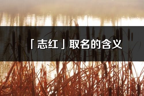「志紅」取名的含義_志紅名字寓意解釋