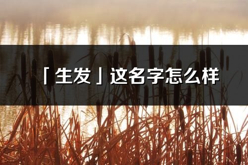 「生發」這名字怎么樣_生發的名字解釋