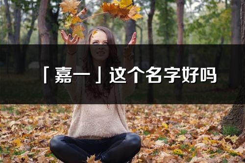 「嘉一」這個名字好嗎_嘉一名字寓意,含義