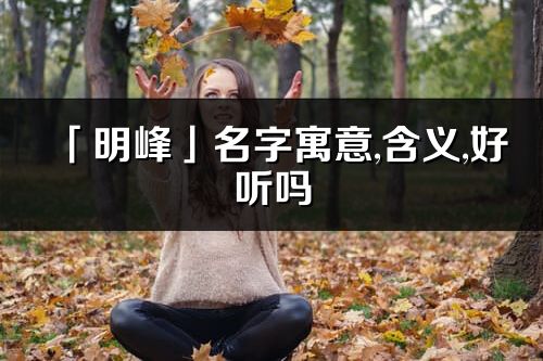 「明峰」名字寓意,含義,好聽嗎_明峰名字分析打分