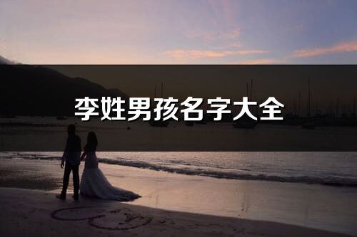 李姓男孩名字大全(單字)