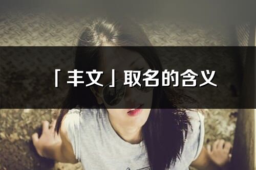 「豐文」取名的含義_豐文名字寓意解釋