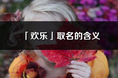 「歡樂」取名的含義_歡樂名字寓意解釋