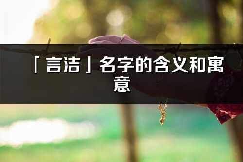 「言潔」名字的含義和寓意_言潔的出處與意思解釋