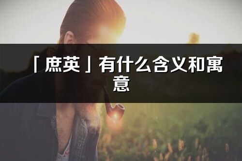 「庶英」有什么含義和寓意_庶英名字的出處與意思