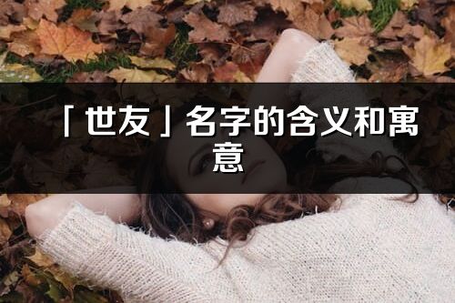 「世友」名字的含義和寓意_世友的出處與意思解釋