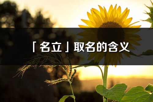 「名立」取名的含義_名立名字寓意解釋