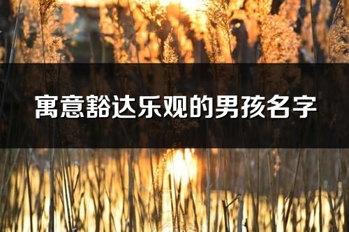 寓意豁達樂觀的男孩名字