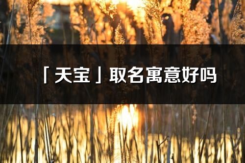 「天寶」取名寓意好嗎_天寶名字含義及五行
