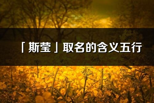 「斯瑩」取名的含義五行_斯瑩名字寓意解釋