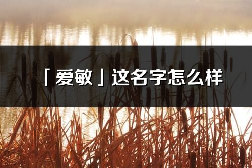 「愛敏」這名字怎么樣_愛敏的名字解釋