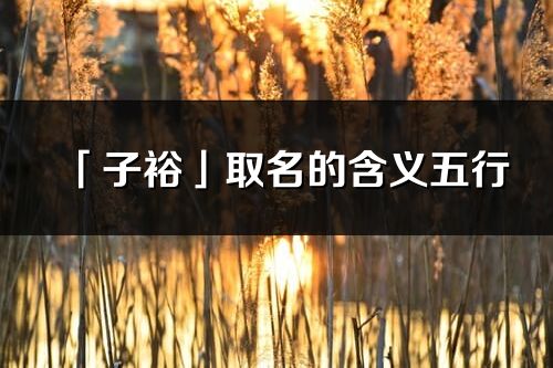 「子裕」取名的含義五行_子裕名字寓意解釋