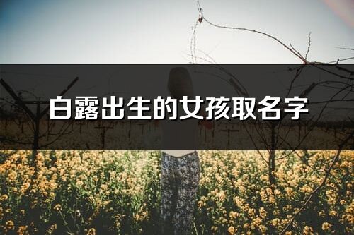 白露出生的女孩取名字