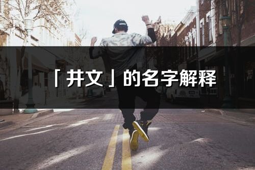 「井文」的名字解釋_井文含義分析