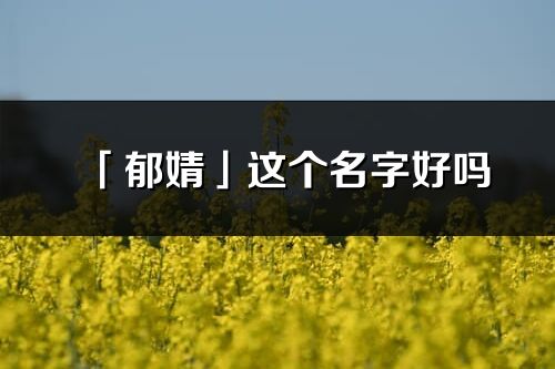 「郁婧」這個(gè)名字好嗎_郁婧名字寓意,含義