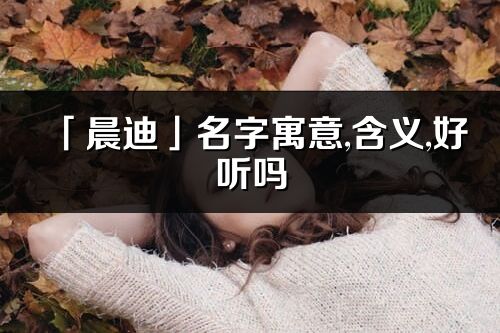 「晨迪」名字寓意,含義,好聽嗎_晨迪名字分析打分