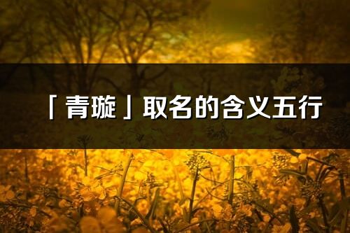 「青璇」取名的含義五行_青璇名字寓意解釋