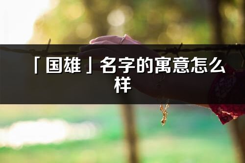 「國雄」名字的寓意怎么樣_國雄的出處