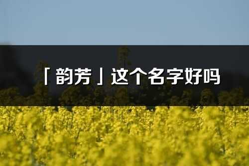 「韻芳」這個名字好嗎_韻芳名字寓意,含義