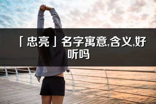 「忠亮」名字寓意,含義,好聽嗎_忠亮名字分析打分