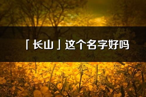 「長山」這個名字好嗎_長山名字寓意,含義