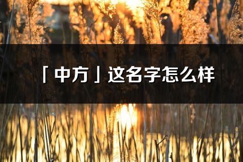 「中方」這名字怎么樣_中方的名字解釋