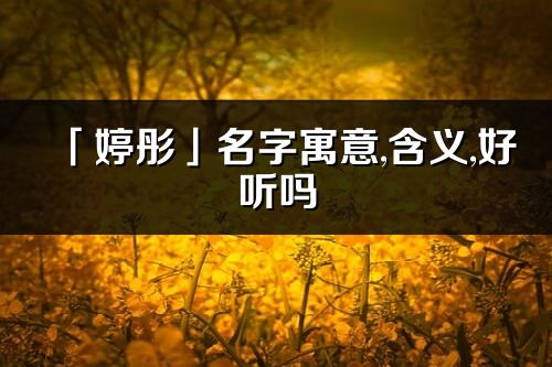 「婷彤」名字寓意,含義,好聽嗎_婷彤名字分析打分