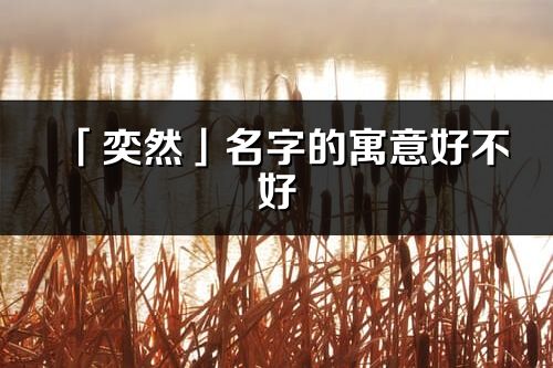 「奕然」名字的寓意好不好_奕然含義分析