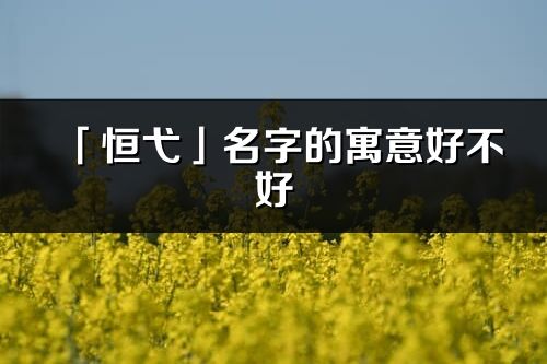 「恒弋」名字的寓意好不好_恒弋含義分析