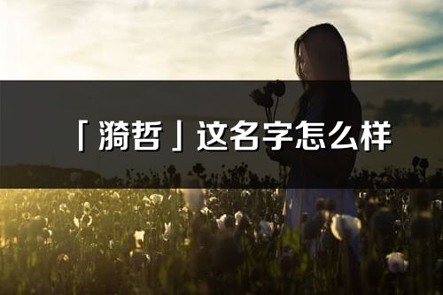 「漪哲」這名字怎么樣_漪哲的名字解釋