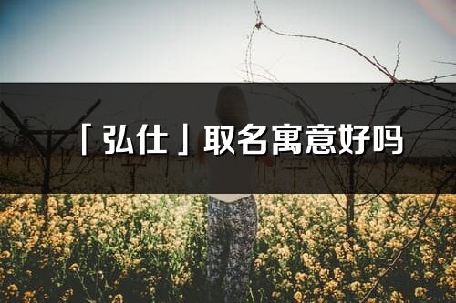 「弘仕」取名寓意好嗎_弘仕名字含義及寓意